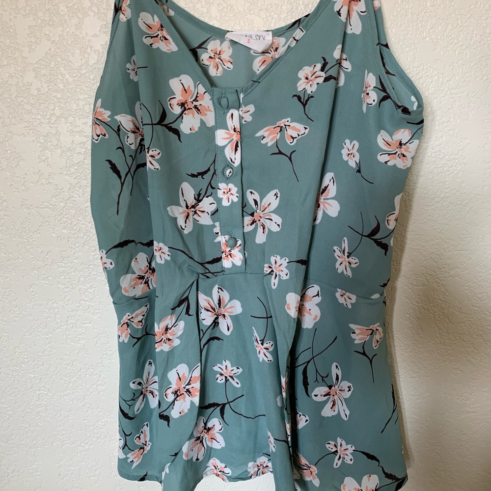 Sienna Sky turquoise floral blouse